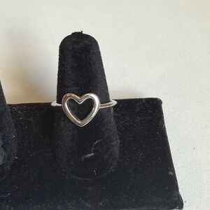 Tchibo 925 Sterling Silver Open Heart Ring Size 6.5 Minimalist Band
